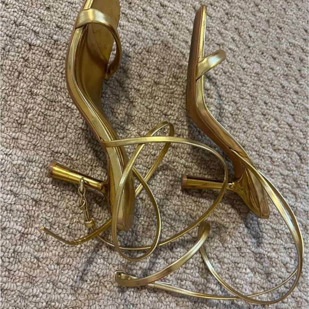 Gold Strappy Heels